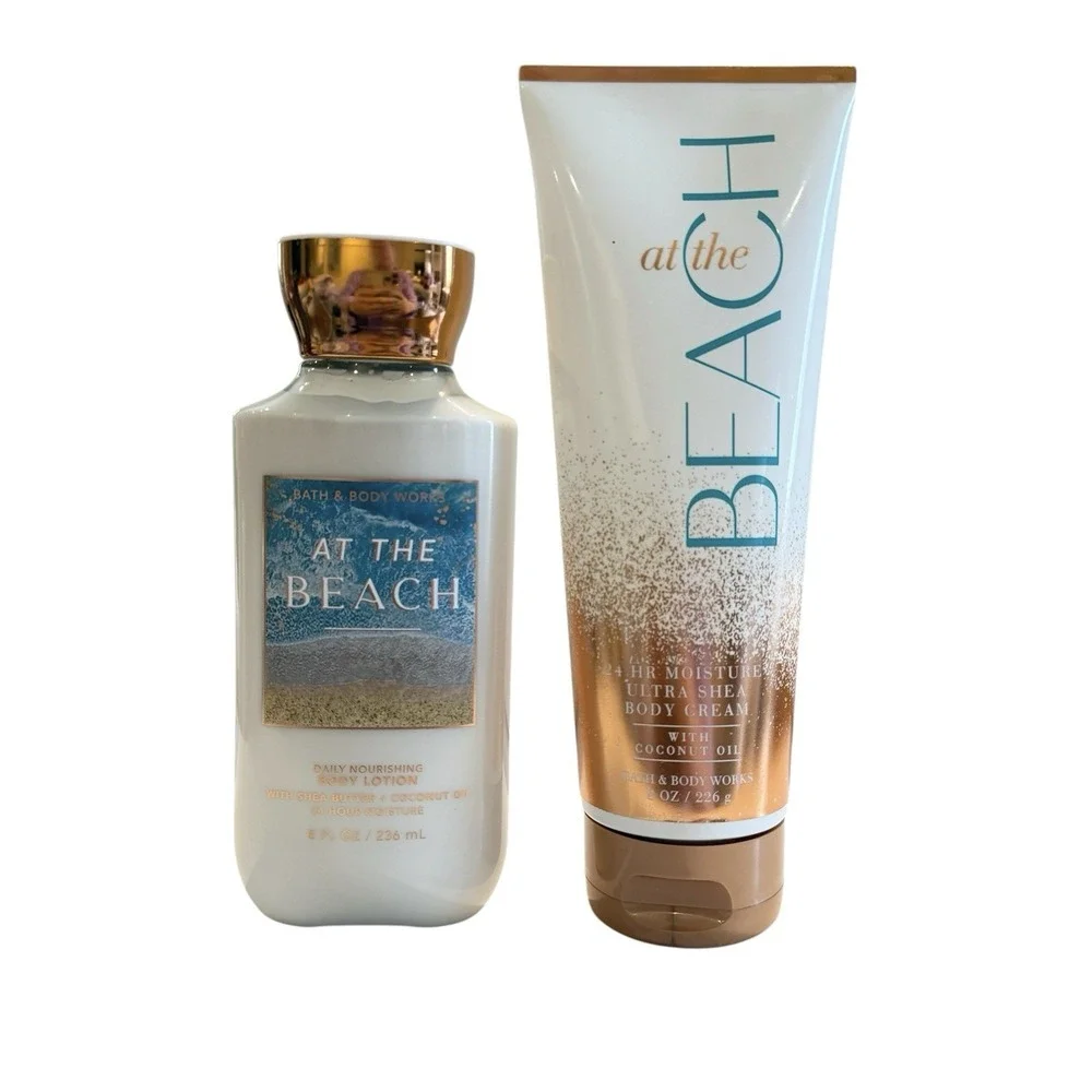 Bath & Body Works At the Beach Body Lotion & Ultra Shea Body Cream 8 oz Lot